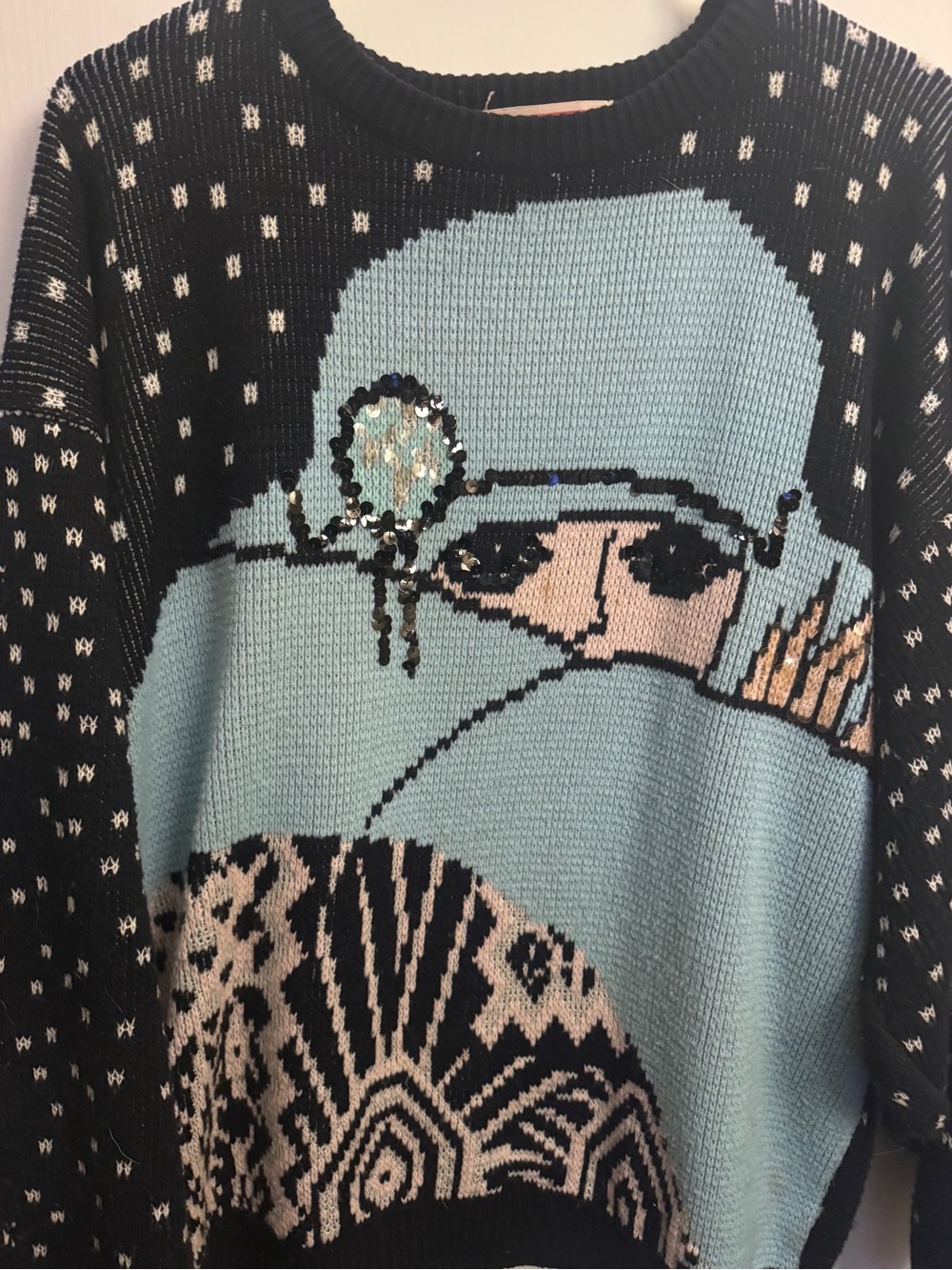 Vintage Graphic Crewneck Knit Sweater - Picture 2 of 7